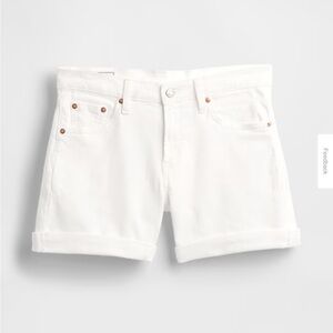 Gap new white denim shorts jeans size 30 5” mid girlfriend